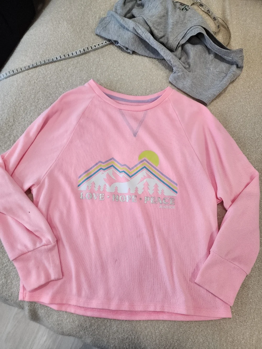 Girls' 5 Graphic Tee Bundle - Pink, Gray, Black, Light Pink